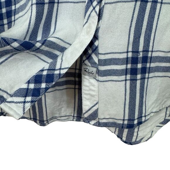 Rails Medium Button Front Hunter Sapphire Flannel Shirt Long Sleeve Womens - Picture 11 of 16